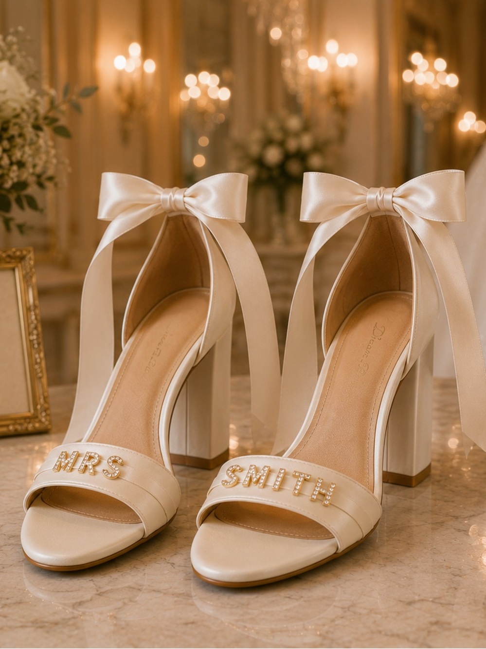 Gold Rhinestone Letter Charms for Bridal Shoe